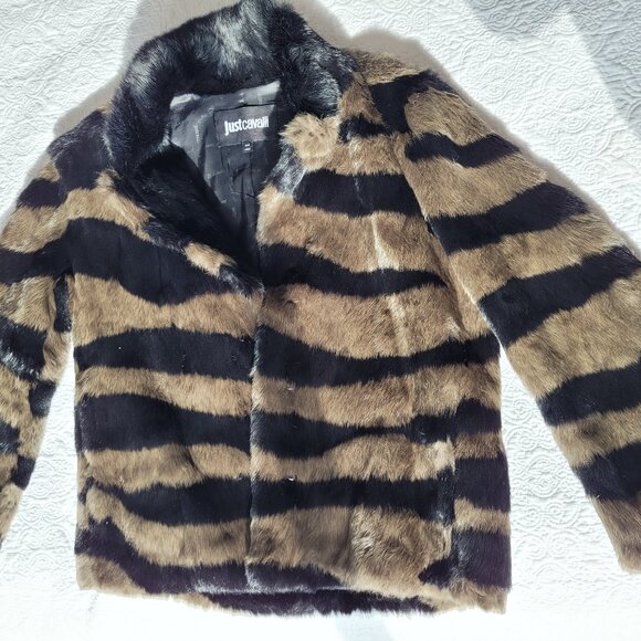 Just Cavalli Luxury Rabbit Fur Coat | Size 44 - Picture 1 of 7
